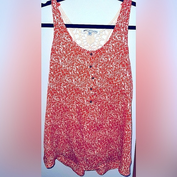 Crocheted open back satin tank with crochet‎ laced back - Picture 1 of 2